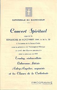 CONCERT CATHEDRALE D ORAN DU 20 NOVEMBRE 1949 (1)